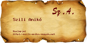 Szili Anikó névjegykártya